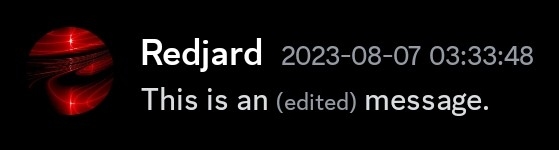Edited discord message with the " (edited)" in the middle of it, not the end